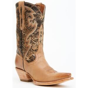 NEW Dan Post Tria Western Boots Honey Brown Snip Toe Leather Cowboy Rodeo SZ 10